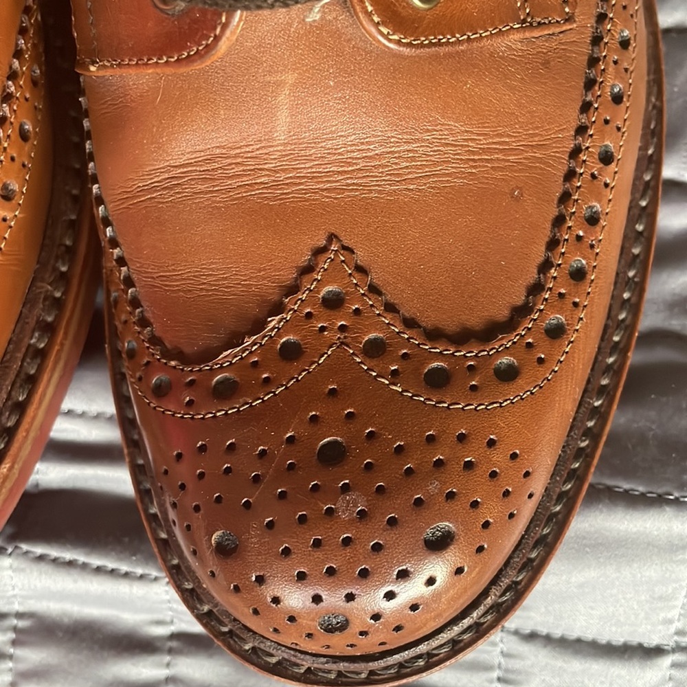 Loake 1880 Made in England Worton Brogues wingtip lace up dress shoes size 7 men - Picture 4 of 10